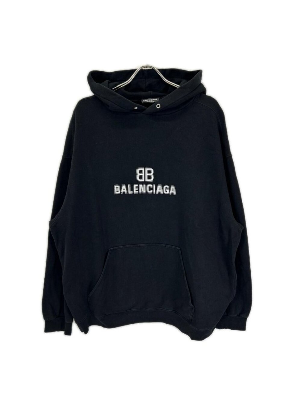 Balenciaga Black BB Pixel Logo Hoodie XL